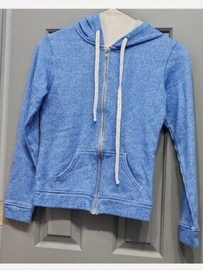 NWOT Curfew Blue White Heather Full Zip Hoodie Jacket small